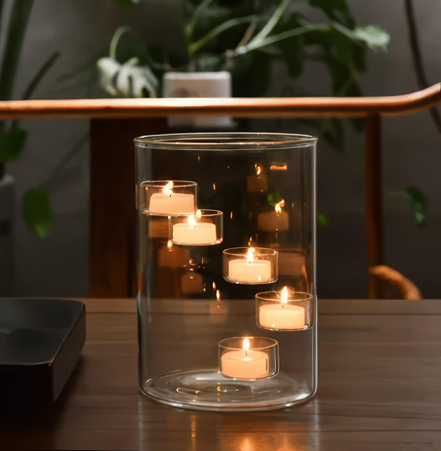 Rotating Glass Candle Holder – Elegant Centerpiece for Any Occasion